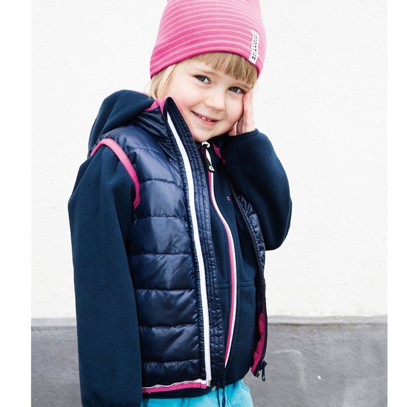 【Swedish children's clothing】Functional waterproof and warm microfiber cotton vest 2 years old to 10 years old Peach - Coats - Cotton & Hemp 