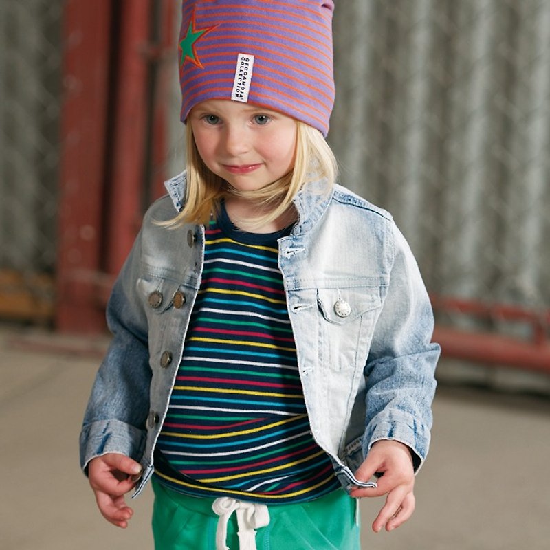 【瑞典童裝】有機棉牛仔外套 3歲至10歲水洗色藍 - 童裝外套 - 棉．麻 藍色