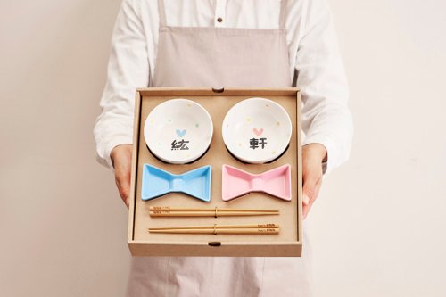 [Customized small bowl] Love you/family/friends bowknot Pengpai set (shipping on June 13)