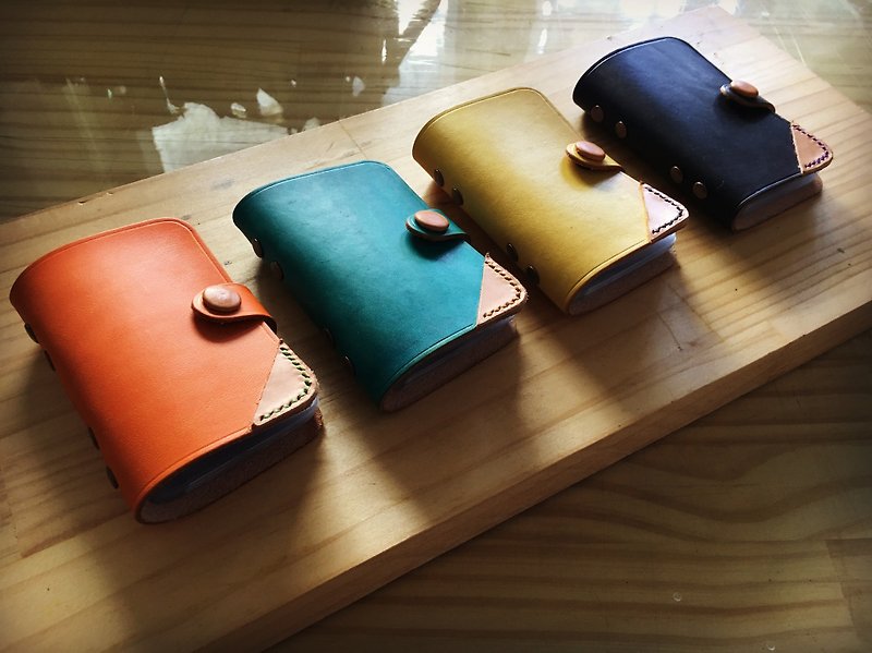 Taiwanese craftsman's hand made - leather cowhide card storage bag 20 cards - ที่ใส่บัตรคล้องคอ - หนังแท้ หลากหลายสี