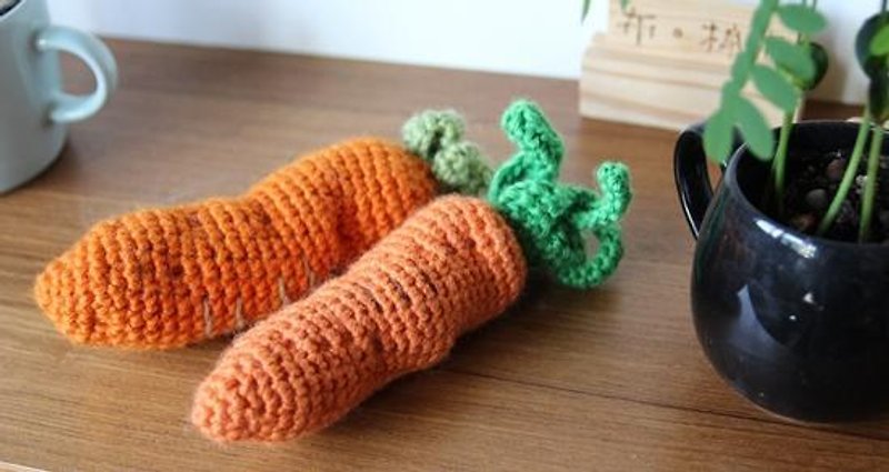 毛線娃娃, 毛線蔬果, 紅蘿蔔, 啟發玩具(單個) - 寶寶/兒童玩具/玩偶 - 其他材質 橘色