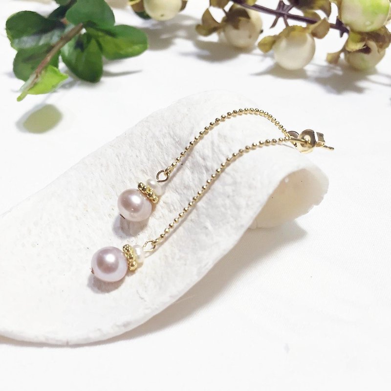Find It/Tears of Mermaid-Pearl Earrings - Earrings & Clip-ons - Gemstone Pink