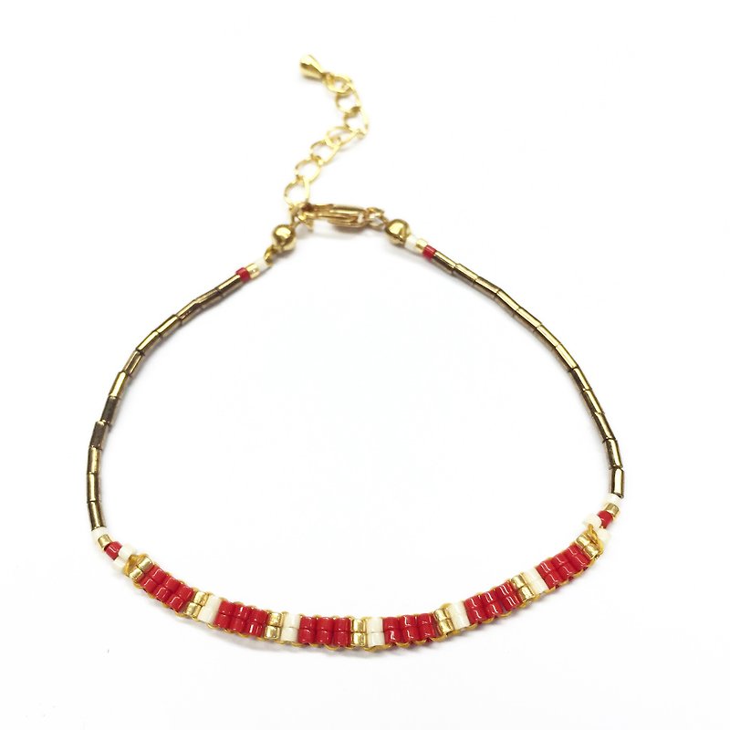 ololssim red gold ethnic bracelet (0906) - สร้อยข้อมือ - วัสดุอื่นๆ สีแดง