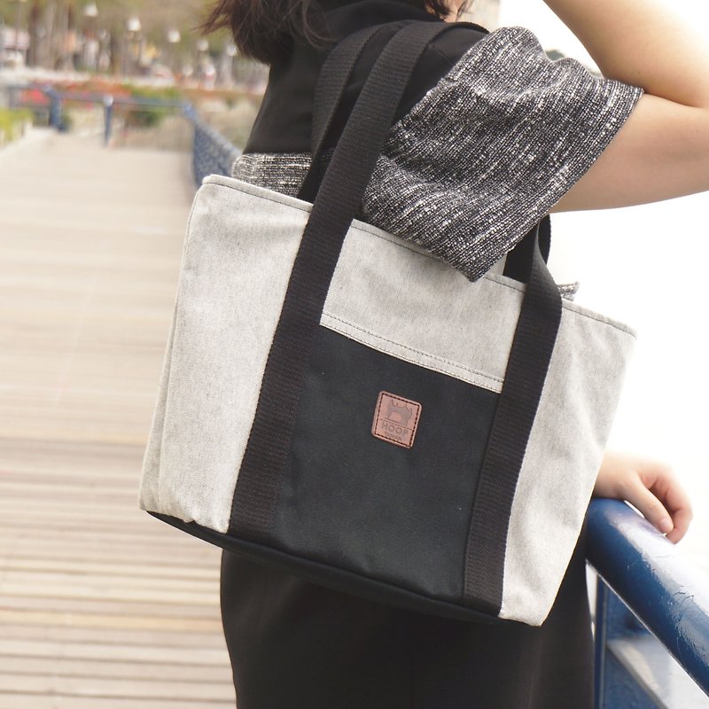 "Intellectual series are" mysterious black stitching Tote - Messenger Bags & Sling Bags - Cotton & Hemp Gray