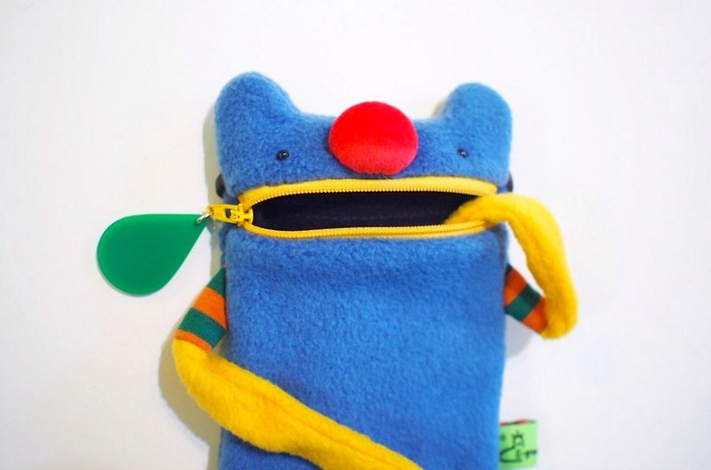 E*group red nose bear saliva bag mobile phone bag blue as a gift - Other - Other Materials Blue