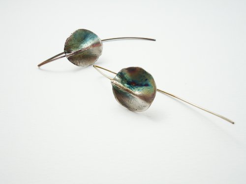 &amp;quot;Spring Green Leaves&amp;quot; Sterling Silver Luhua Earrings