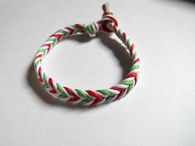 Christmas knot / hand-knitted anklet - Other - Other Materials Green