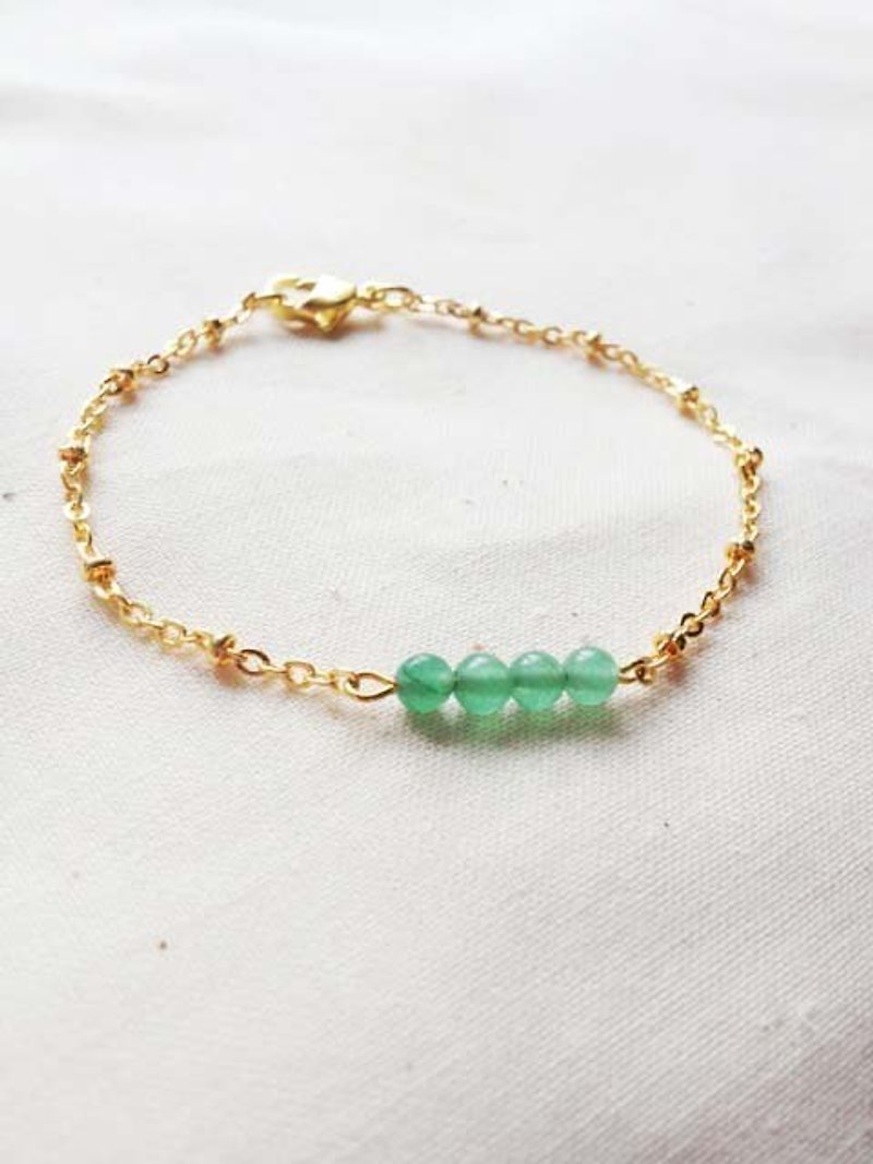 ﹉karbitrary﹉ ▲ ---⊕--- Chrysoprase Crystal Point K gold bracelet - Bracelets - Gemstone Green