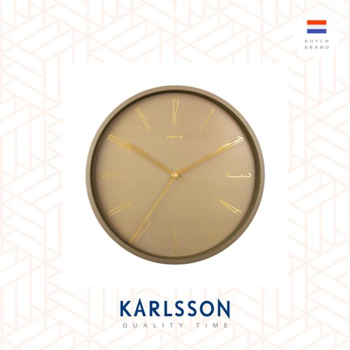 Ur Lifestyle 荷蘭Karlsson, Wall clock 35cm Belle Numbers moss green