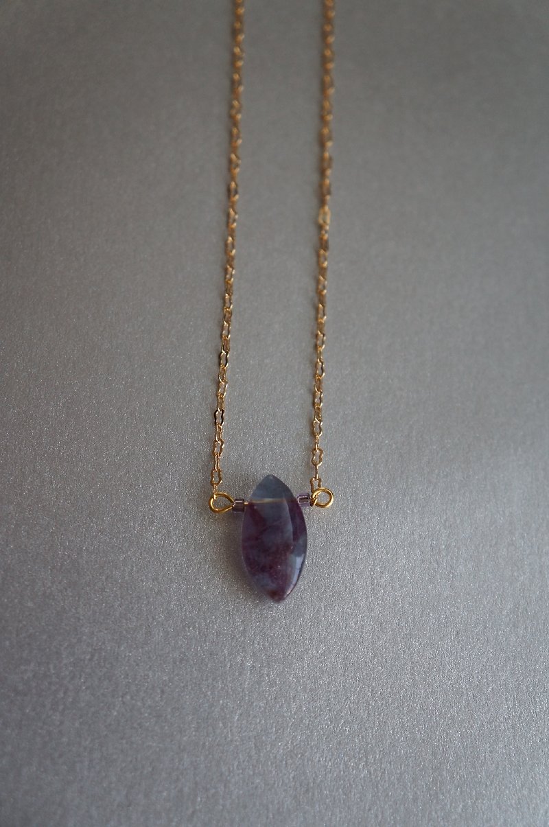 Purple tourmaline necklace - สร้อยคอ - เครื่องเพชรพลอย สีม่วง