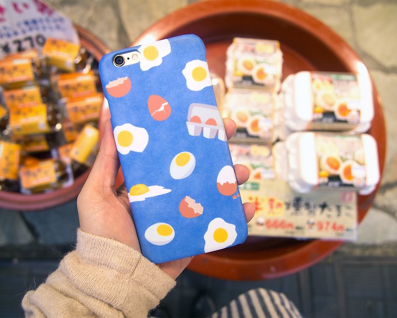 Egg iPhone case 手機殼 เคสมือถือไข่ - เคส/ซองมือถือ - พลาสติก สีน้ำเงิน