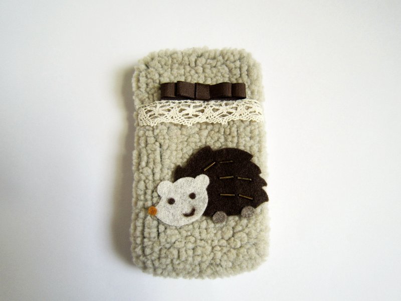 Hedgehog cell phone pocket - Phone Cases - Other Materials Khaki