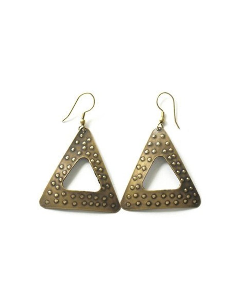 笛卡爾三角形黃銅耳環 - 耳環/耳夾 - 其他金屬 橘色