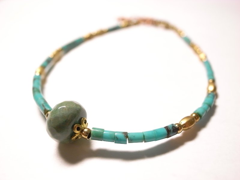 "Ermao Silver"[+ South Africa delicate Stone green agate] (Code: 0013) - Bracelets - Gemstone 