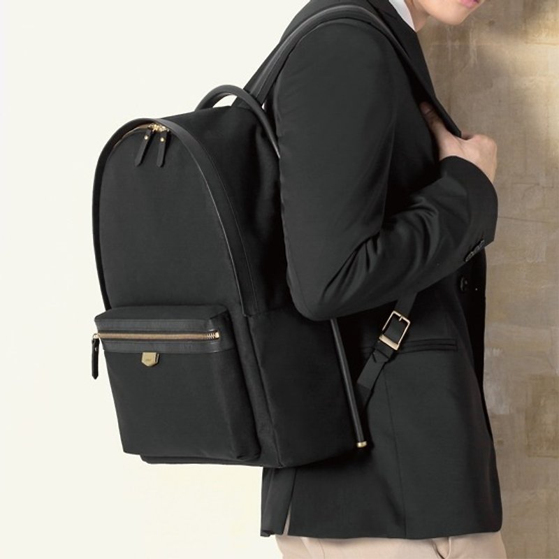 [ADOLE] Backpack of the Arc de Triomphe-Jet Black (Recommended by Apple Daily) - กระเป๋าเป้สะพายหลัง - วัสดุอื่นๆ สีดำ