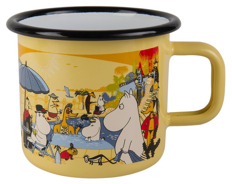 Lulu meters enamel mug Moomin Finland 3.7 dl (vintage yellow) birthday gift exchange gifts - Mugs - Enamel Yellow