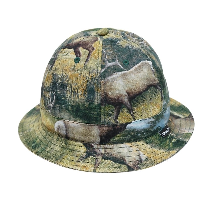 Filter017 Wildlife Series Dome Fisherman's Hat -Wild Animal Series Bucket Hat - Grass Grass Elk - Hats & Caps - Other Materials 