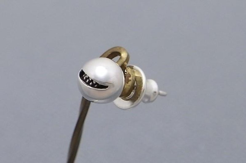 smile ball nano Pierce2 【type:B】(s_m-O.04) ( 微笑 銀 穿孔耳环 ) - Earrings & Clip-ons - Sterling Silver Silver