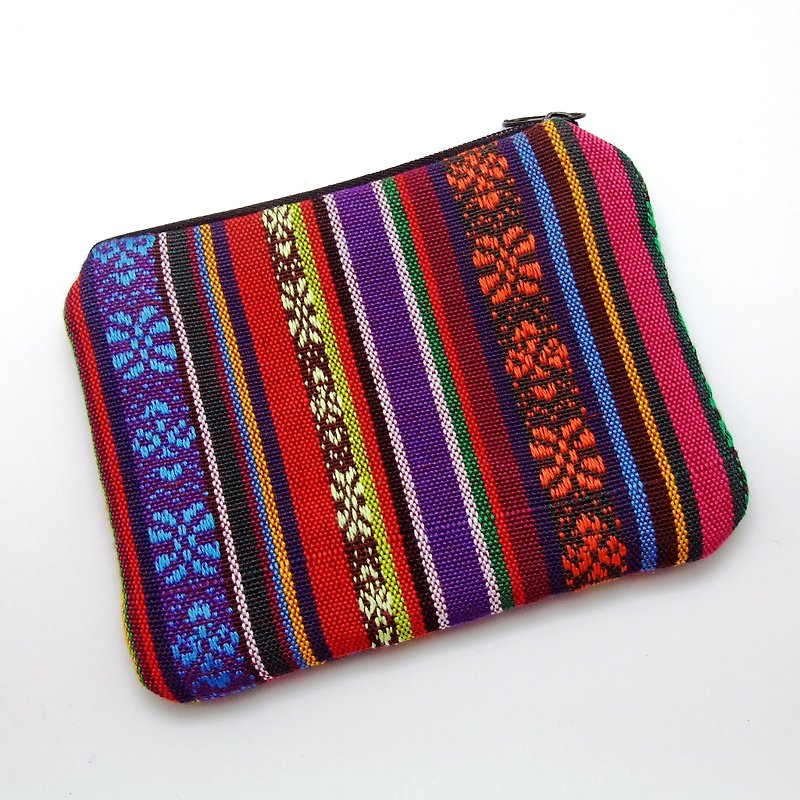 Zipper pouch / coin purse (padded) (ZS-163) - Coin Purses - Cotton & Hemp Multicolor