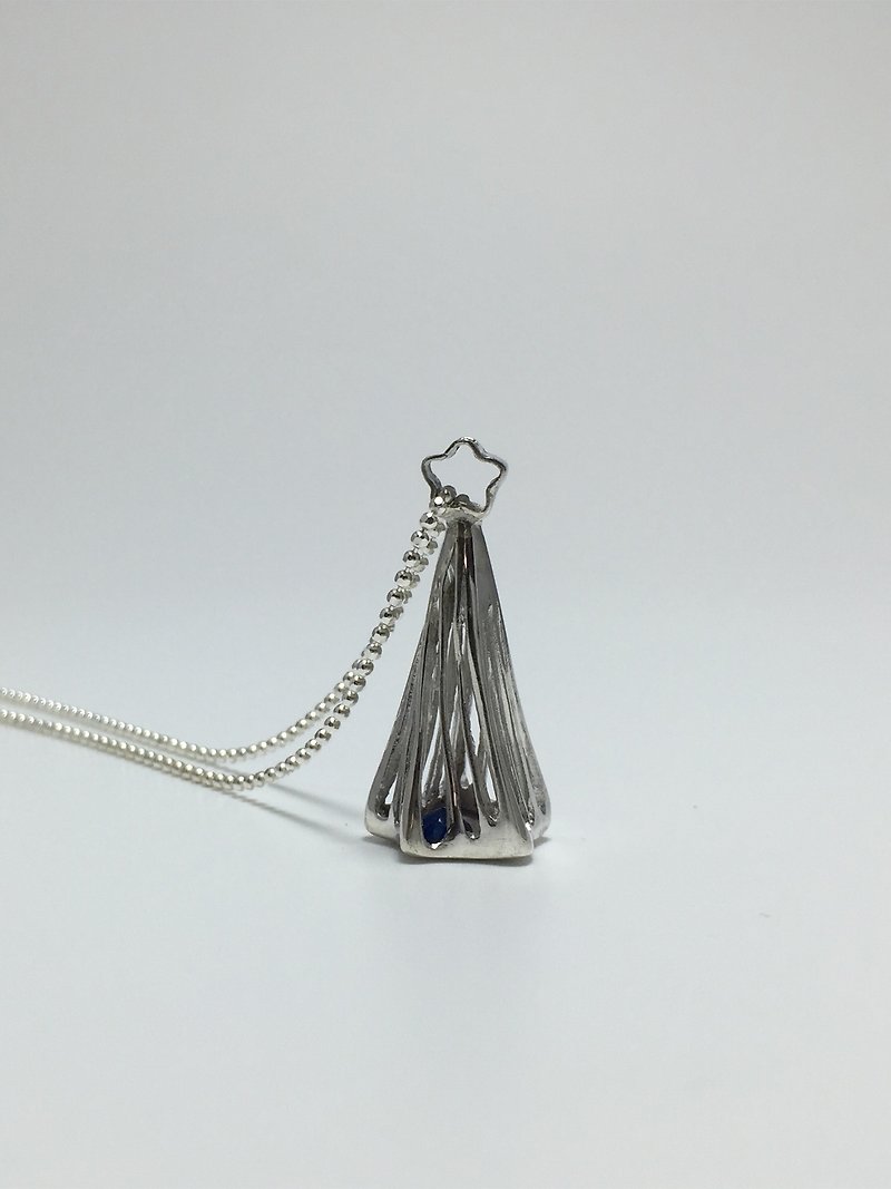 Jiyue. Meteor series-L style engraved sterling silver necklace - สร้อยคอ - โลหะ สีเงิน