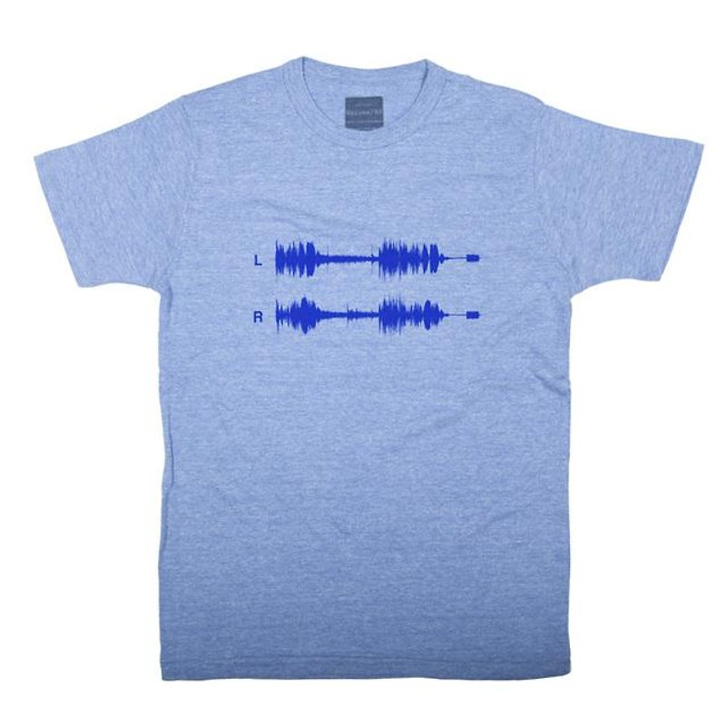 音楽 WAVE FILE  デザインTシャツ　ユニセックスXS〜XLサイズ　Tcollector - 女 T 恤 - 棉．麻 藍色