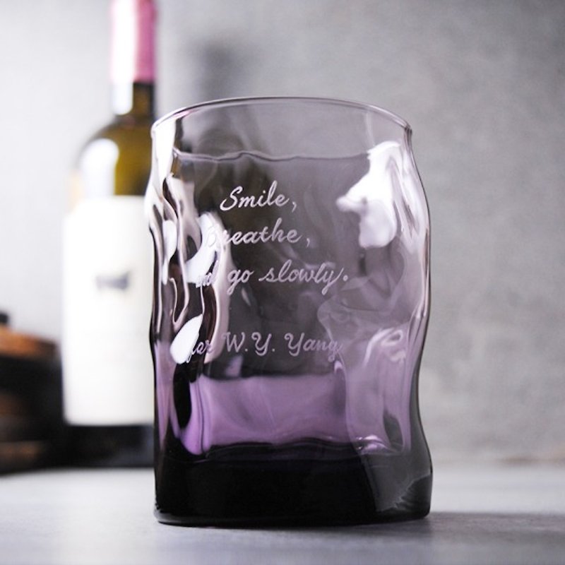 300cc [Italy Bormioli Rocco] (Edo Purple) Cosmic SORGENTE Lettering Water Cup - แก้วไวน์ - แก้ว สีม่วง
