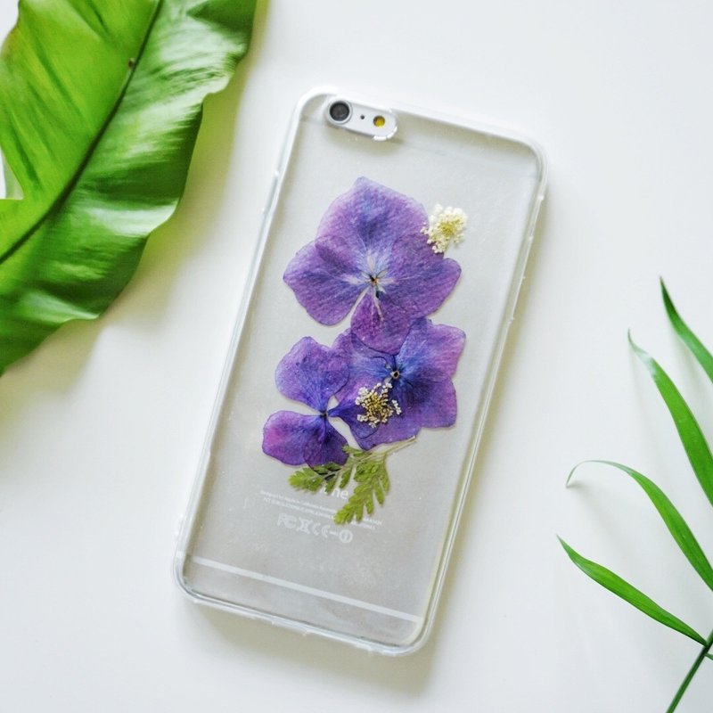 紫繡球限定系列// 植物標本 押花手機殼 iphone 5/5s/SE/6/6s/6 plus/6s plus/7/7plus/Samsung S4/S5/S6/S6Edge/S7/S7Edge/Note3/Note4/Note5 - 手機殼/手機套 - 矽膠 