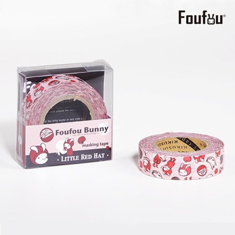 《Foufou》-和紙膠帶masking tape -小紅帽 - 紙膠帶/和紙/PET - 紙 紅色