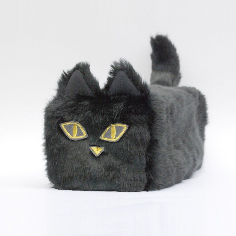 Kittichou tissue box cover tissue box cat / Black Cat - ของวางตกแต่ง - วัสดุอื่นๆ สีดำ