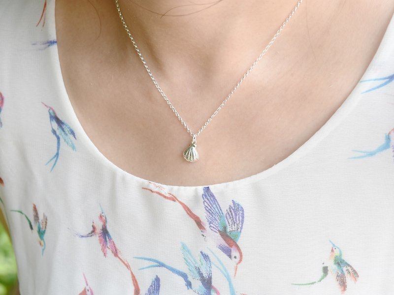 Seashell - Mermaid princess series (925 sterling silver necklace) - C percent - สร้อยคอ - เงินแท้ สีเงิน