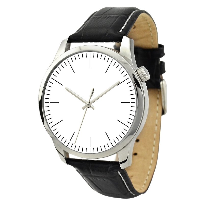 Men's simple watch white face - Women's Watches - Other Metals White