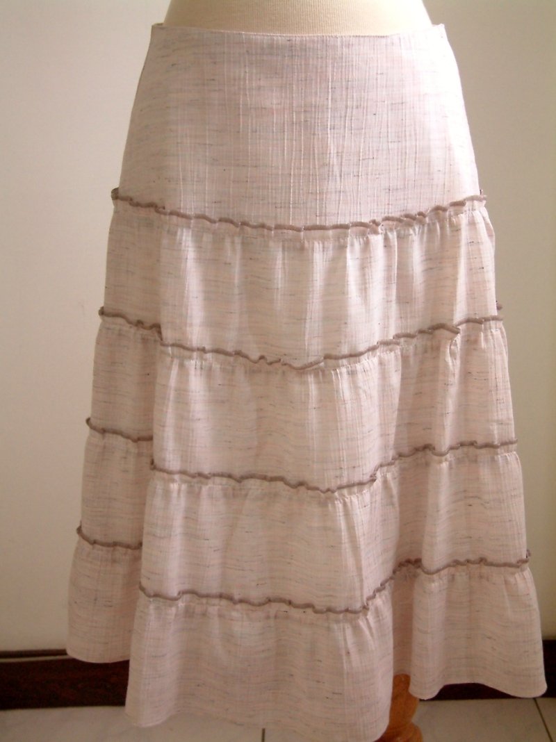 Pastel cake skirt (pale pink) - กระโปรง - วัสดุอื่นๆ สึชมพู