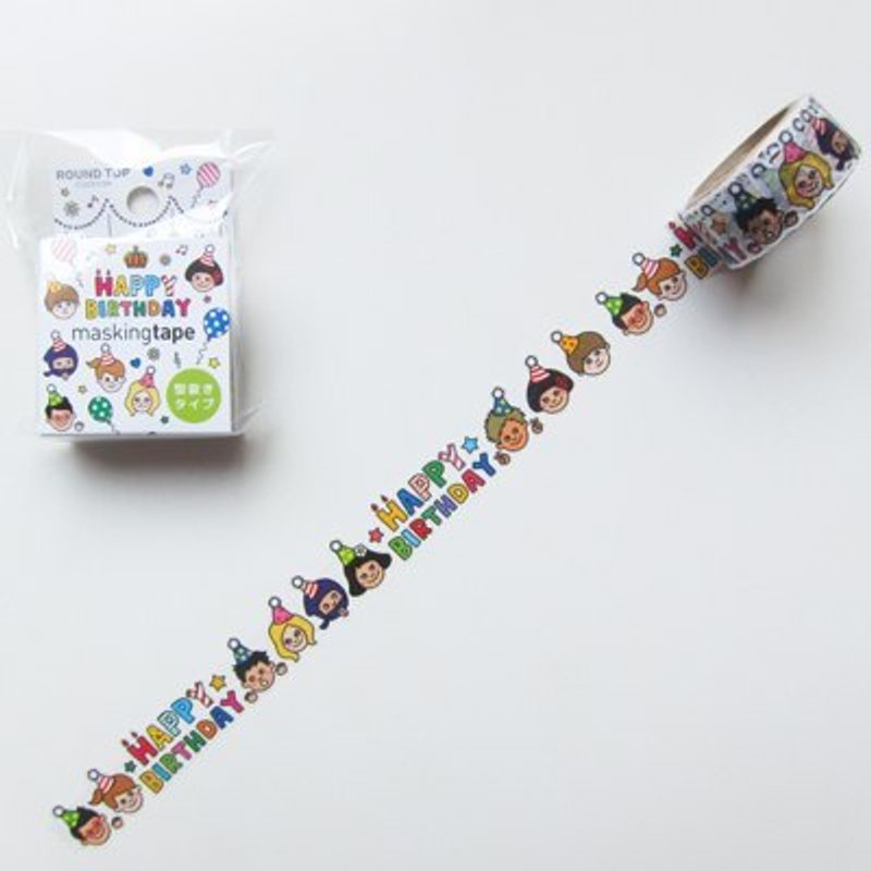 ROUND TOP 日本和紙膠帶　　　　(RT-MK-004 生日派對1) - Washi Tape - Paper Multicolor