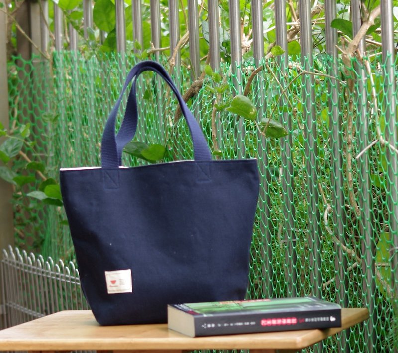 Tote bag medium dark blue (please confirm the size is what you need before placing an order) - Handbags & Totes - Cotton & Hemp Blue