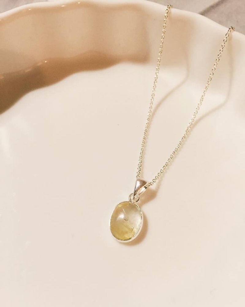 925 sterling silver natural stone _ golden waves - Necklaces - Gemstone Yellow