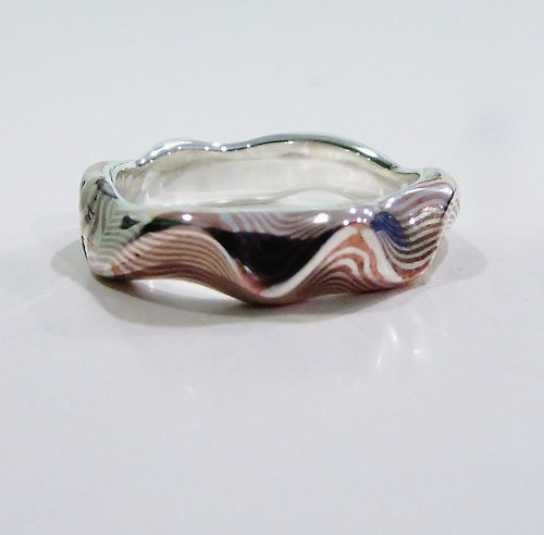 元素47金屬工藝工作室 木目金 戒指 (銀銅材質) 木紋金 客製 Mokume Gane
