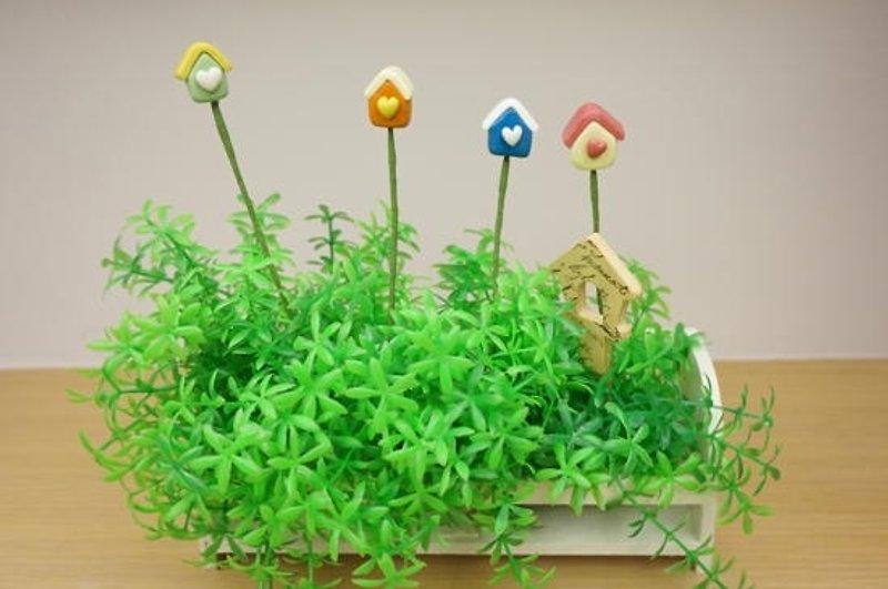 ハンドメイドZAKKAの食料品鉢植えの花ホルダー - 観葉植物 - 粘土 グリーン