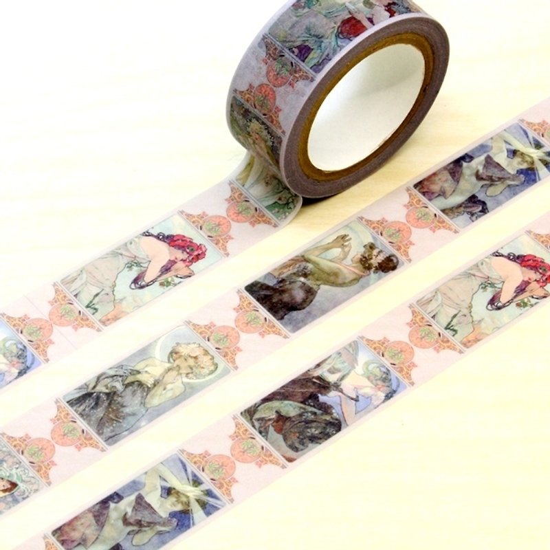 TAISO Art Master Mucha - Four Seasons Star Paper Tape - Washi Tape - Paper Multicolor