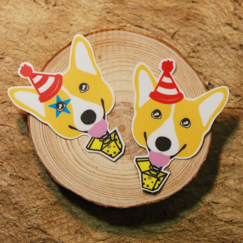 Mao child haunted! Short-legged Corgi dog stickers funny !! [Option 3 50 yuan] - Stickers - Waterproof Material Yellow