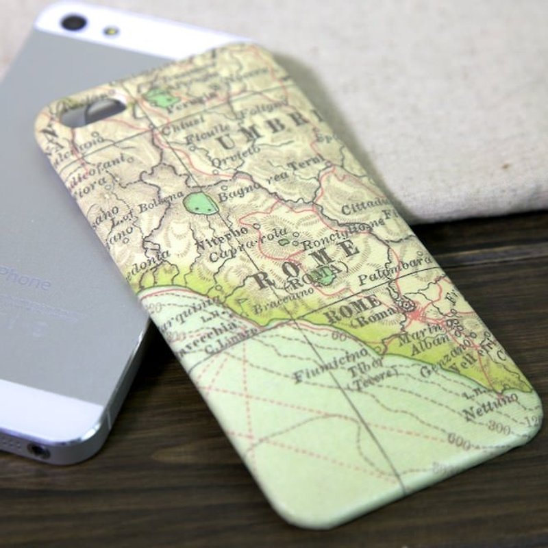 iPhone 5 背包外殼：羅馬地圖 - 手機殼/手機套 - 防水材質 綠色