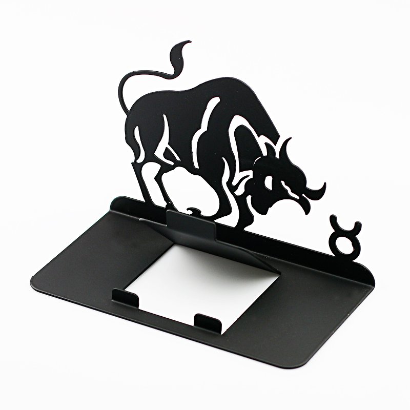 [OPUS Dongqi Metalworking] Constellation series mobile phone holder/tablet stand/boys birthday gift/Taurus - Phone Stands & Dust Plugs - Other Metals Black