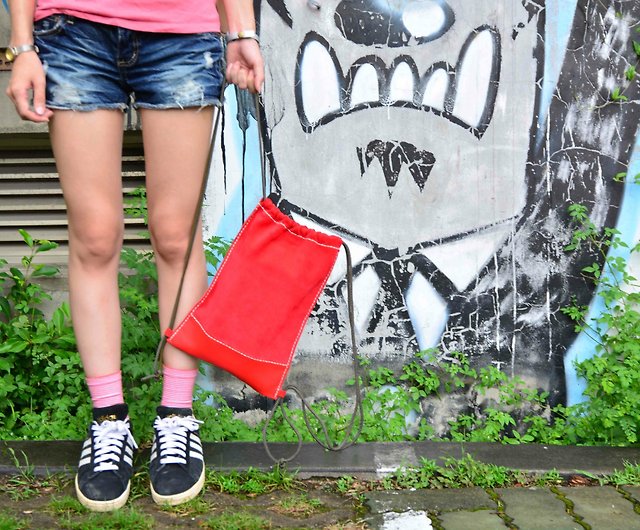 Hand-Painted Graffiti Art Leather Bag