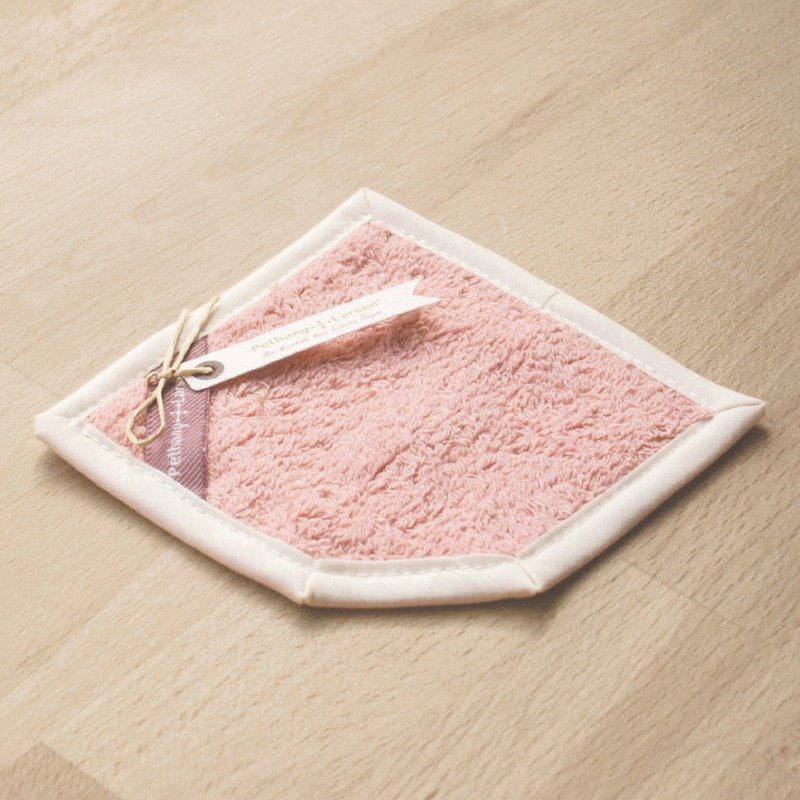 Houmian absorbent towel to wipe coasters (fog rose) - ที่รองแก้ว - ผ้าฝ้าย/ผ้าลินิน สึชมพู