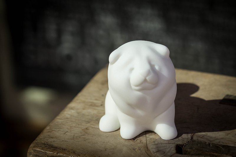[Healing Ornament | Ornament] Independent Chow Chow - Dog Shaped Stone Carving - Items for Display - Stone White