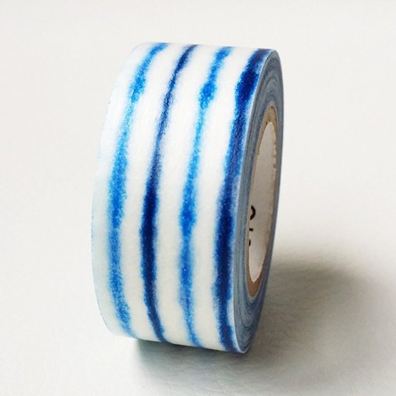 Maste and paper tape Multi Japan series 【Blue water wave (MST-MKT155-C)】 - มาสกิ้งเทป - กระดาษ สีน้ำเงิน