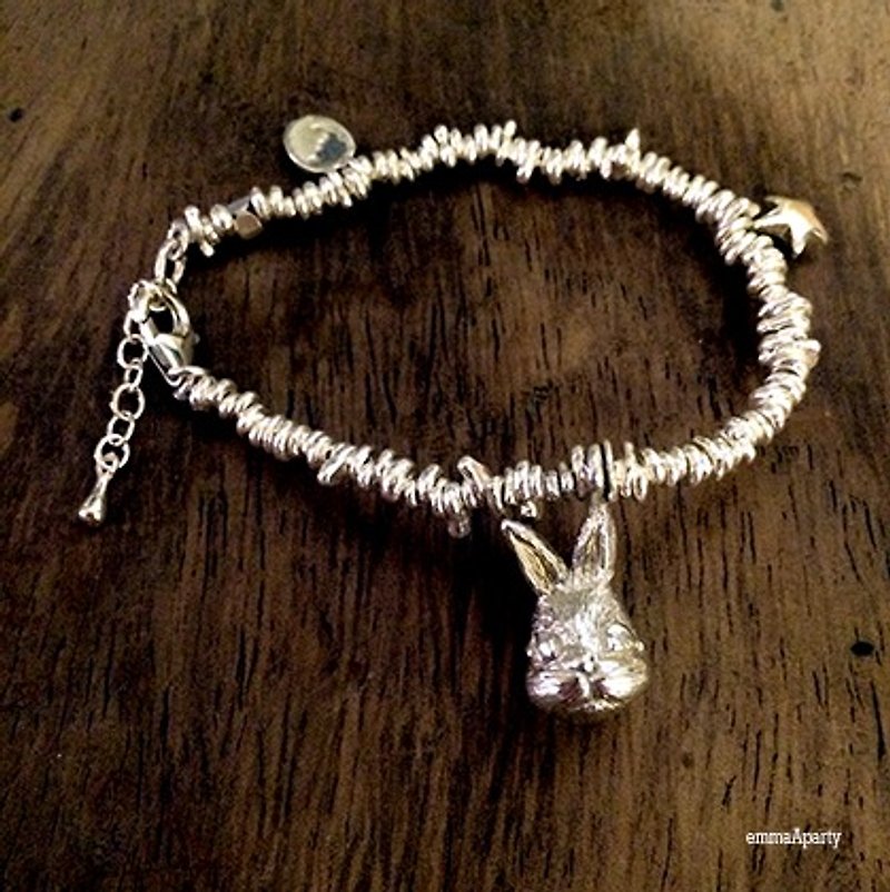 emmaAparty sterling silver bracelet'' rabbit bean bracelet (three-dimensional work) - สร้อยข้อมือ - เงินแท้ 
