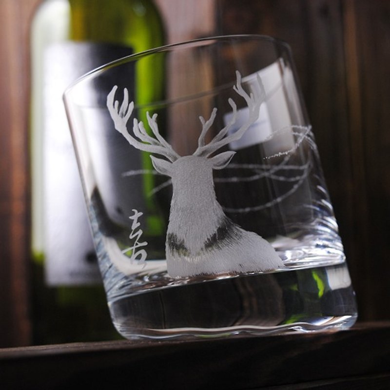 300cc [麋鹿 SCHOTT ZWIESEL Zeiss] 10 degrees Barserie crystal cup Christmas custom - แก้วไวน์ - แก้ว สีเทา