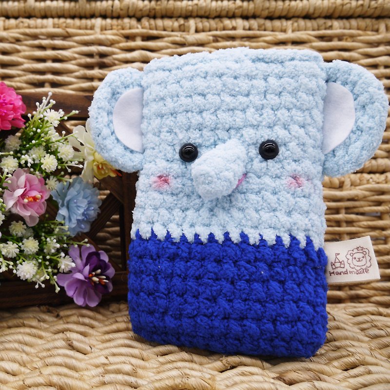 Elephant-wool woven mobile phone bag mobile phone bag iphone samsung millet - เคส/ซองมือถือ - วัสดุอื่นๆ สีน้ำเงิน