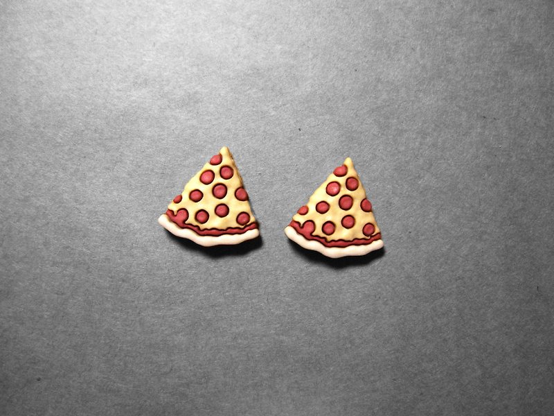 Earrings: Slice Pizza - Earrings & Clip-ons - Plastic Multicolor