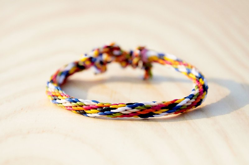 Exchange gifts, birthday gifts, mixed color summer silk Wax thread (hand rope), the thread can be customized - สร้อยข้อมือ - วัสดุกันนำ้ หลากหลายสี